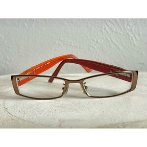 Fendi Womens Eye Glasses Frames Used good Condition Orange Brown